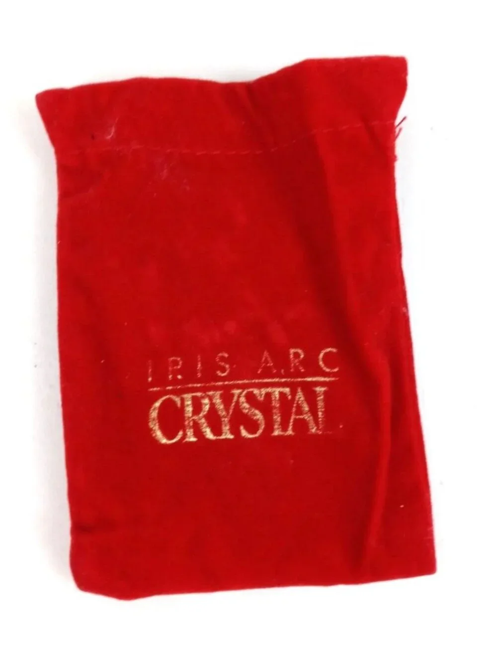 Vintage 1991 Avon Collectible Crystal Santa In Closable Soft Santa Bag Pouch